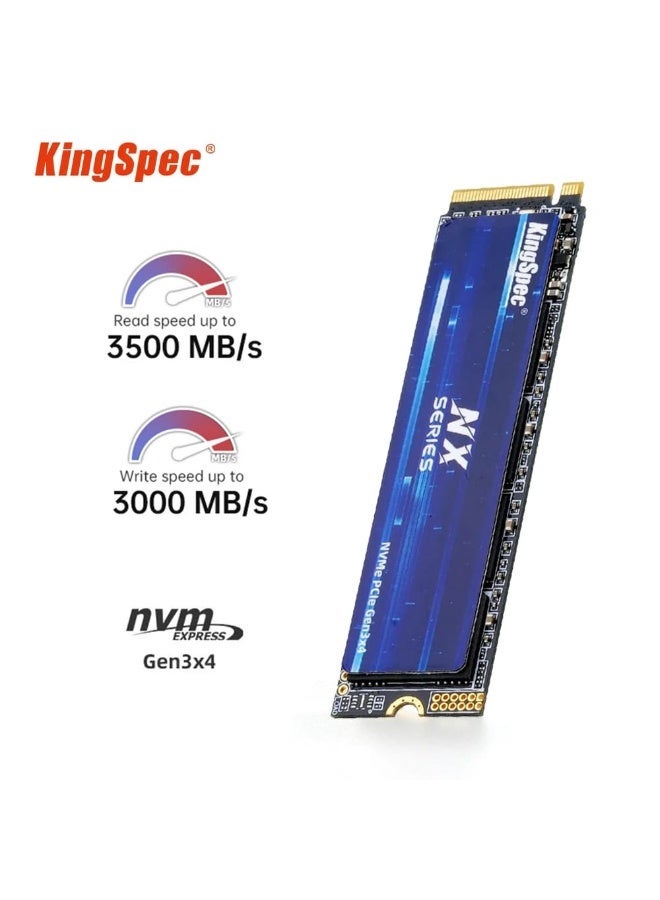 كينجس بيك محرك أقراص KingSpec 2TB M.2 NVMe SSD Gen3x4 – سلسلة NX عالية السرعة داخلي مع ذاكرة فلاش ثلاثية الأبعاد NAND لأجهزة الكمبيوتر المكتبية والمحمولة - Image 2